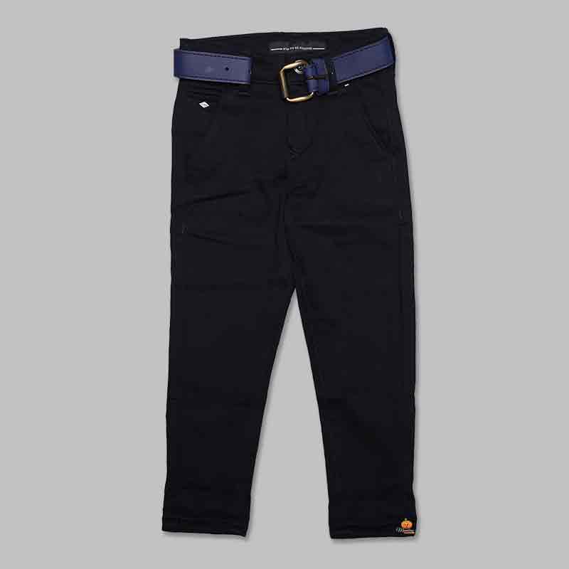 CP BRO Men's Cotton Solid Slim Fit Blue Color Trousers | Tbn2-20 B